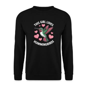 Hummingbird Sayings Hummingbird Funny Hummingbird Gift - Unisex Sweatshirt - black - Front - Alina (178cm) & Michal (187cm)