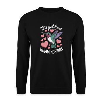 Hummingbird Sayings Hummingbird Funny Hummingbird Gift - Unisex Sweatshirt - black - Front - Alina (178cm) & Michal (187cm)