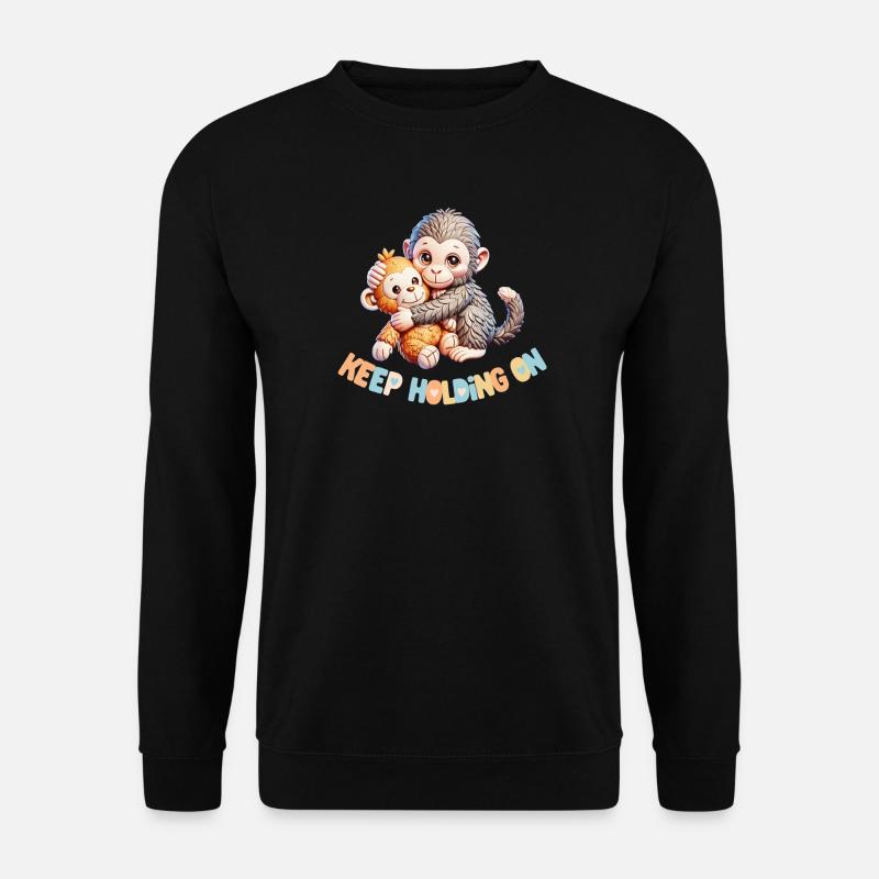 Hugging Monkeys Keep Holding - Unisex Sweatshirt - black