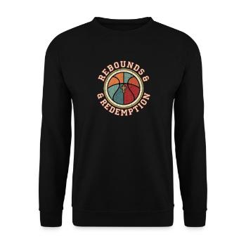 Rebounds And Redemption Christian Basketball - Unisex Sweatshirt - black - Front - Alina (178cm) & Michal (187cm)