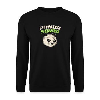 Panda Squad Shirt - Unisex Sweatshirt - black - Front - Alina (178cm) & Michal (187cm)