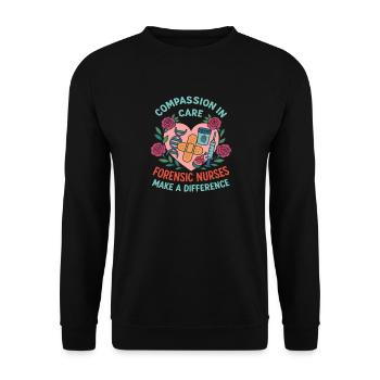 Forensic Nurse Practitioner Compassion In Care - Unisex Pullover - Schwarz - Vorne - Alina (178cm) & Michal (187cm)