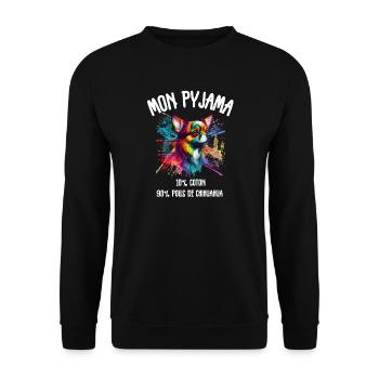 Dog Pajamas Chihuahua Humor - Unisex Sweatshirt - black - Front - Alina (178cm) & Michal (187cm)