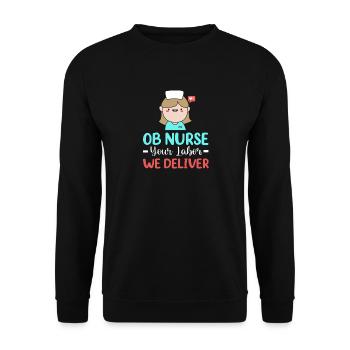 Schwangerschaft Krankenhaus Krankenschwester - Unisex Pullover - Schwarz - Vorne - Alina (178cm) & Michal (187cm)