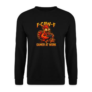 F-Caw-F Gamer At Work Gaming Rooster Humor Funny - Unisex Sweatshirt - black - Front - Alina (178cm) & Michal (187cm)