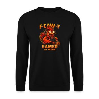 F-Caw-F Gamer At Work Gaming Rooster Humor Funny - Unisex Sweatshirt - black - Front - Alina (178cm) & Michal (187cm)
