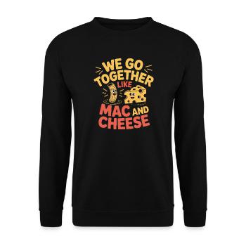 Mac and Cheese Best Friends Paar Design - Unisex Pullover - Schwarz - Vorne - Alina (178cm) & Michal (187cm)