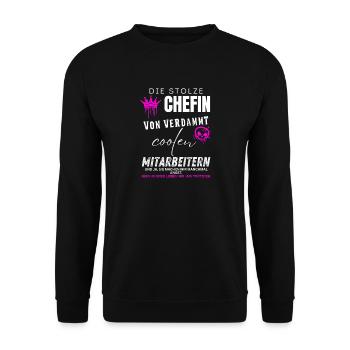 Fier patron d’employés vraiment cool - Sweat-shirt Unisexe - noir - Devant - Alina (178cm) & Michal (187cm)