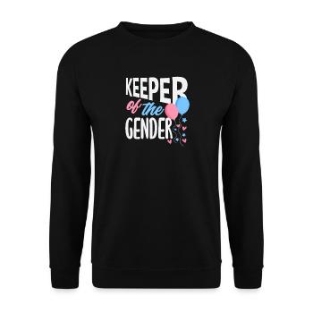 Hüter Des Geschlechts Luftballons Reveal - Unisex Pullover - Schwarz - Vorne - Alina (178cm) & Michal (187cm)