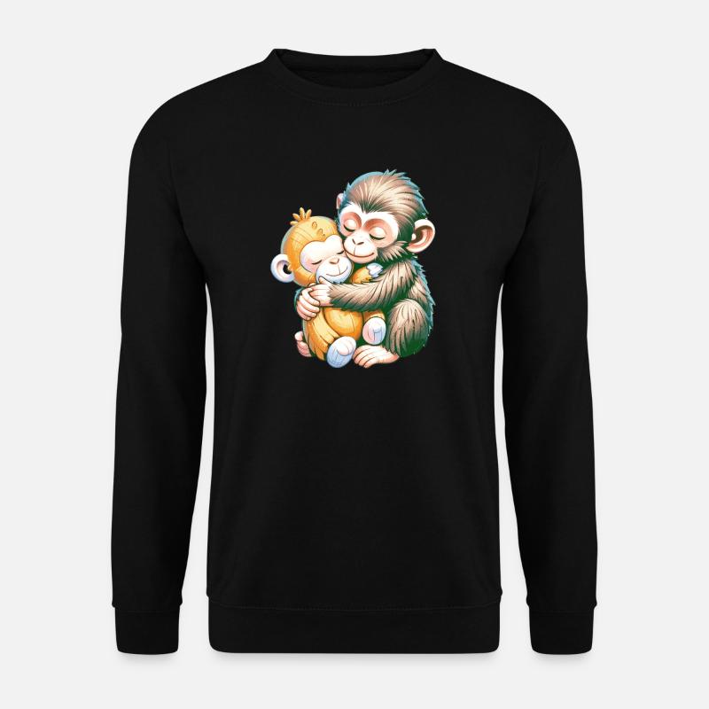 Hugging Monkeys Embrace - Unisex Sweatshirt - black