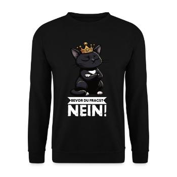 Avant que tu ne demandes Pas de chats Chats Amateur des chats - Sweat-shirt Unisexe - noir - Devant - Alina (178cm) & Michal (187cm)