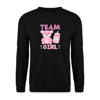 Fête de révélation de sexe de l’équipe Girls Ours Rose - Sweat-shirt Unisexe - noir - Devant - Alina (178cm) & Michal (187cm)