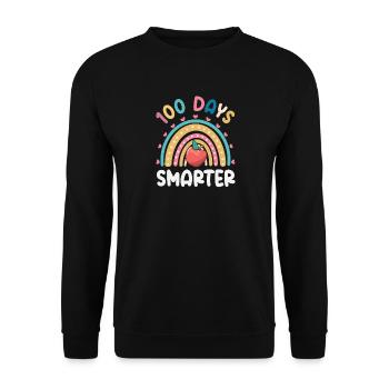 100 Tage Schlauer Regenbogen Schule - Unisex Pullover - Schwarz - Vorne - Alina (178cm) & Michal (187cm)