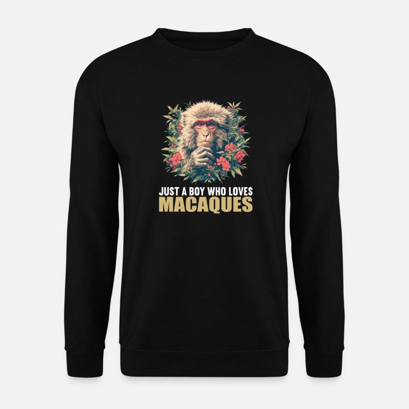 Makaken Makake - Unisex Pullover - Schwarz