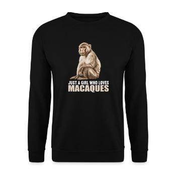 Makaken Makake - Unisex Pullover - Schwarz - Vorne - Alina (178cm) & Michal (187cm)