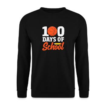 100 Tage Schule Basketball Sport Design - Unisex Pullover - Schwarz - Vorne - Alina (178cm) & Michal (187cm)