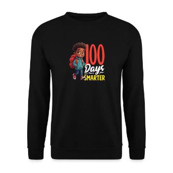 100 Tage Schlauer Schüler mit Rucksack - Unisex Pullover - Schwarz - Vorne - Alina (178cm) & Michal (187cm)