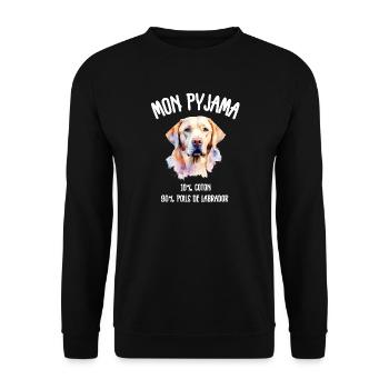 Labrador Dog Pajamas Humor - Unisex Sweatshirt - black - Front - Alina (178cm) & Michal (187cm)