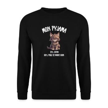 Pyjama Chat Maine Coon Humour - Sweat-shirt Unisexe - noir - Devant - Alina (178cm) & Michal (187cm)