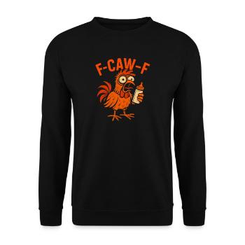 F-CAW-F Parents Rooster Chicken Humor Gift Idea - Unisex Sweatshirt - black - Front - Alina (178cm) & Michal (187cm)