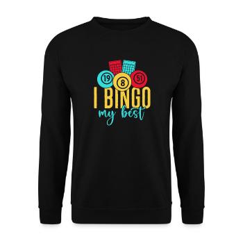 Jeu de bingo Je bingo Mon meilleur bingo - Sweat-shirt Unisexe - noir - Devant - Alina (178cm) & Michal (187cm)