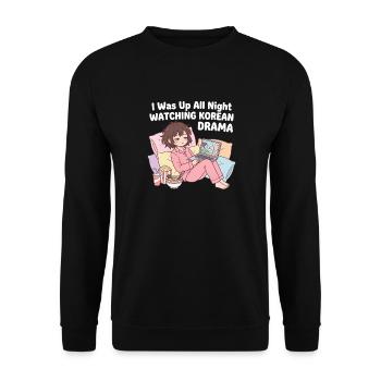 K-Drama Merchandise Koreanisches K-Pop Drama - Unisex Pullover - Schwarz - Vorne - Alina (178cm) & Michal (187cm)