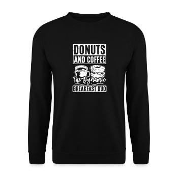Donut fast food - Unisex Sweatshirt - black - Front - Alina (178cm) & Michal (187cm)