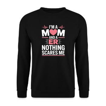 Cadeau des proverbes des urgences pour les aidants - Sweat-shirt Unisexe - noir - Devant - Alina (178cm) & Michal (187cm)