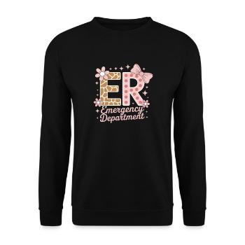 Cadeau des proverbes des urgences pour les aidants - Sweat-shirt Unisexe - noir - Devant - Alina (178cm) & Michal (187cm)