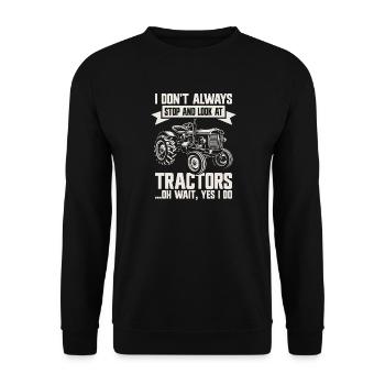 Tractor Farmer Farm Farming - Unisex Sweatshirt - black - Front - Alina (178cm) & Michal (187cm)