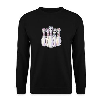 Quilles de bowling Look comique - Sweat-shirt Unisexe - noir - Devant - Alina (178cm) & Michal (187cm)