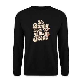 Kein Hase liebt mich wie Jesus - Unisex Pullover - Schwarz - Vorne - Alina (178cm) & Michal (187cm)