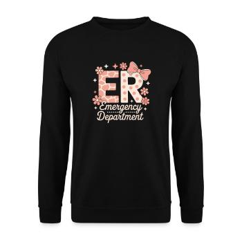 Cadeau des proverbes des urgences pour les aidants - Sweat-shirt Unisexe - noir - Devant - Alina (178cm) & Michal (187cm)
