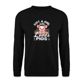 Nur ein Mädchen das Schweine liebt Baby 21. Offic - Unisex Pullover - Schwarz - Vorne - Alina (178cm) & Michal (187cm)