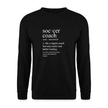 Soccer Coach Definition Funny Football Design - Unisex Sweatshirt - black - Front - Alina (178cm) & Michal (187cm)