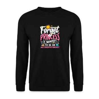 Oublie la princesse, je vais devenir astrophysicien. - Sweat-shirt Unisexe - noir - Devant - Alina (178cm) & Michal (187cm)