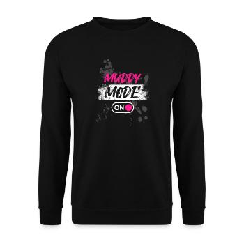 Muddy Mode on Schlammlauf Mud Run Muddy Race - Unisex Sweatshirt - black - Front - Alina (178cm) & Michal (187cm)