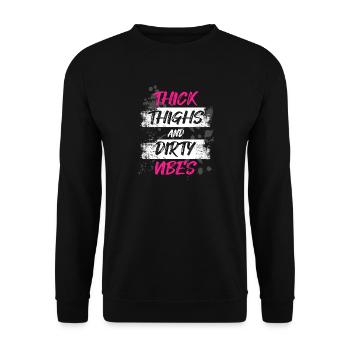 Dirty vibes Schlammlauf Mud Run Muddy Race - Unisex Pullover - Schwarz - Vorne - Alina (178cm) & Michal (187cm)