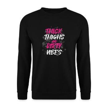 Dirty vibes Schlammlauf Mud Run Muddy Race - Unisex Pullover - Schwarz - Vorne - Alina (178cm) & Michal (187cm)