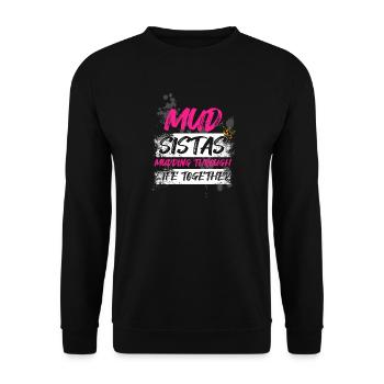 Mud sistas Schlammlauf Mud Run Muddy Race - Sweat-shirt Unisexe - noir - Devant - Alina (178cm) & Michal (187cm)