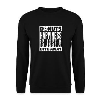Donut fast food - Unisex Sweatshirt - black - Front - Alina (178cm) & Michal (187cm)
