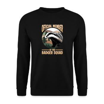 Funny Animal Badger - Unisex Pullover - Schwarz - Vorne - Alina (178cm) & Michal (187cm)