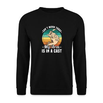 Can’t Work Today My Arm Is in a Cast Angler Humor - Unisex Sweatshirt - black - Front - Alina (178cm) & Michal (187cm)