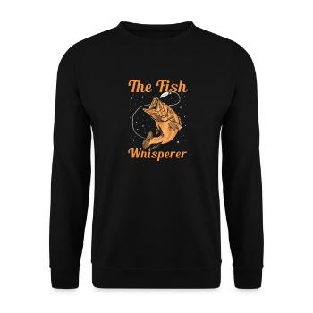 The Fish Whisperer – Funny Angler Saying - Unisex Sweatshirt - black - Front - Alina (178cm) & Michal (187cm)