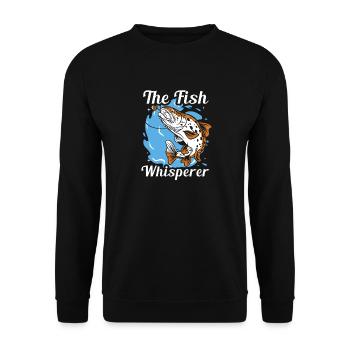 The Fish Whisperer – Funny Angler Saying - Unisex Sweatshirt - black - Front - Alina (178cm) & Michal (187cm)