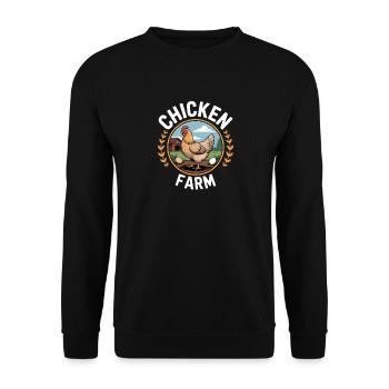 Chicken Farm Chicken Keeper Chicken - Unisex Sweatshirt - black - Front - Alina (178cm) & Michal (187cm)