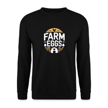 Farm Eggs Hühnerhalter Huhn - Unisex Pullover - Schwarz - Vorne - Alina (178cm) & Michal (187cm)