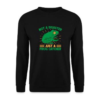 Frog Catcher Not A Disaster Frog - Unisex Pullover - Schwarz - Vorne - Alina (178cm) & Michal (187cm)