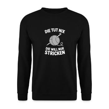 Die Nadel Will Stricken – Strickdesign - Unisex Pullover - Schwarz - Vorne - Alina (178cm) & Michal (187cm)