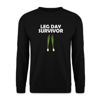 Leg Day Survivor Leeks I Sport Shirt Design I Fit - Unisex Sweatshirt - black - Front - Alina (178cm) & Michal (187cm)